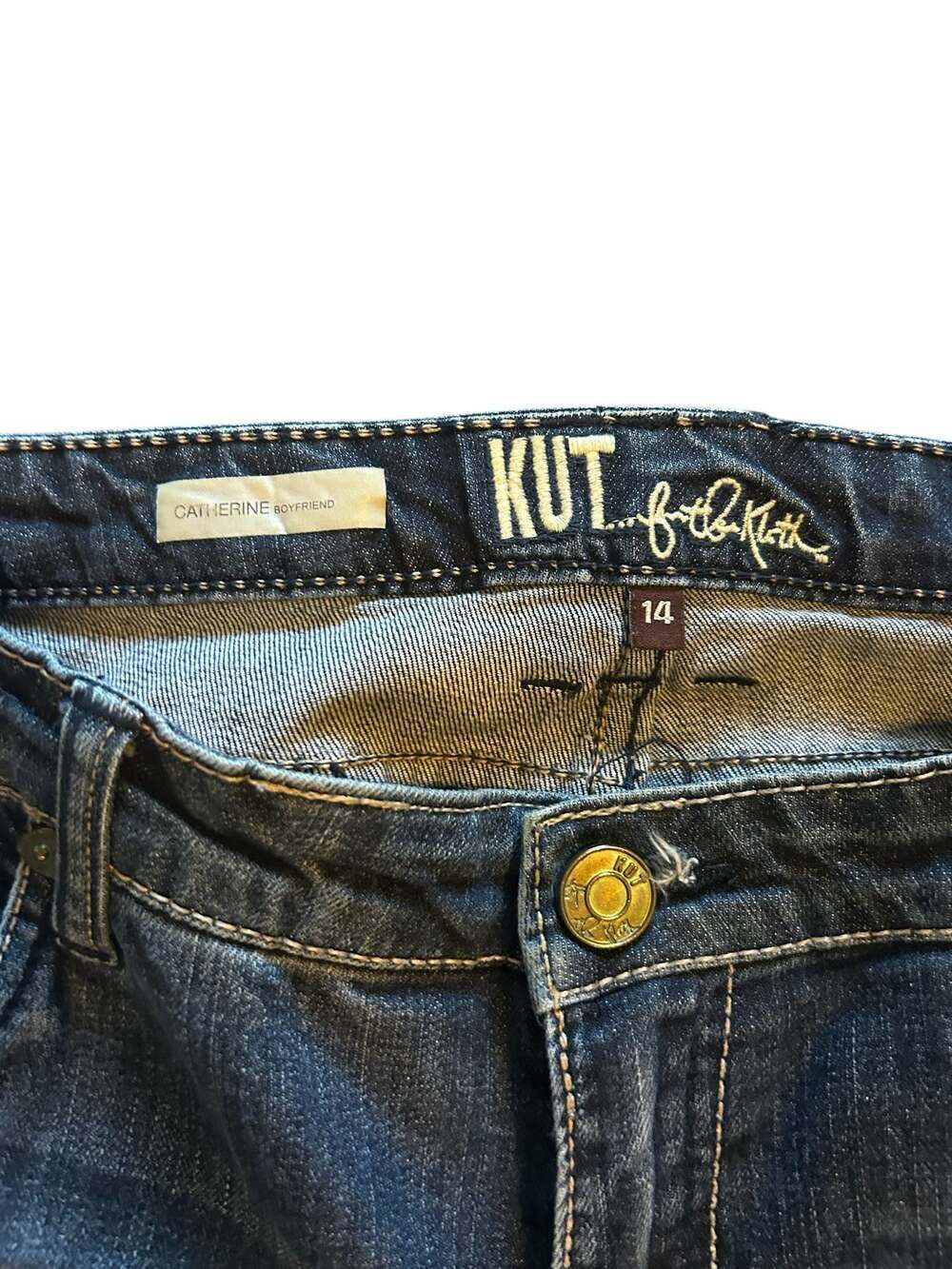 KUT from the Kloth Catherine Boyfriend Slim Relaxed Jeans Size 14 - Picture 3 of 7
